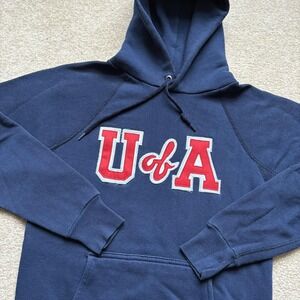 Vtg University of Arizona Hoodie 70s 80s Medium Navy Made USA Gusseted Sweat